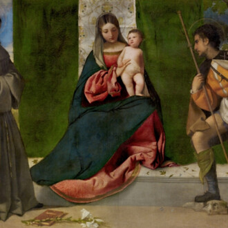 The Virgin and Child between Saint Anthony of Padua and Saint Roch, Ca. 1508. Oil on canvas, 92 x 133 cm. Courtesy of Museo del Prado