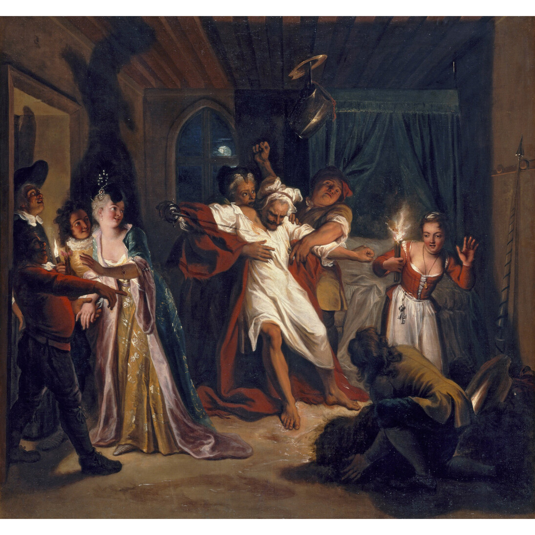 Charles Coypel (French, 1694−1752), Asleep, Don Quixote Fights the Wineskins, 1716, Oil on canvas, 48 x 50 3/8 inches Palais Impérial de Compiègne; long-term loan from the Musée du Louvre, Paris (3560)
Photo: © RMN-Grand Palais / Art Resource, NY