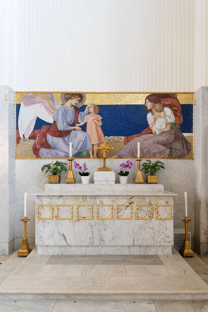 Otto Wagner Kirche am Steinhof, exhibition view. Courtesy of Musa Museum
