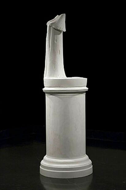 Lily Cox-Richard, The Stand: Last of the Tribes, 2010, Carved plaster, 71 in. high x 22 in. wide x 22 in. deep