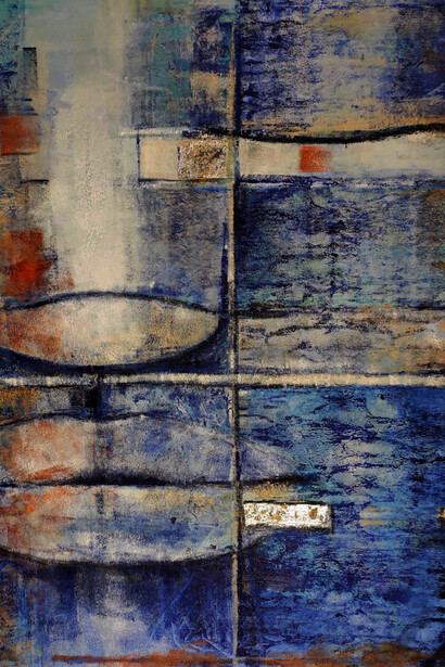 Ripple marks di marea n. 1, olio su tela, 80x100 cm, 2020