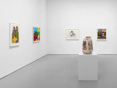 Various artists, In solidarity: a benefit for the American Immigration Council and Journey’s End Refugee Services, exhibition view. Courtesy of David Zwirner Gallery
