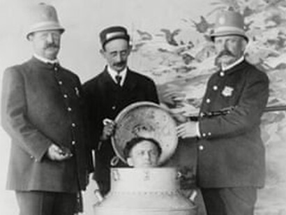 Houdini lors d'une de ses représentations