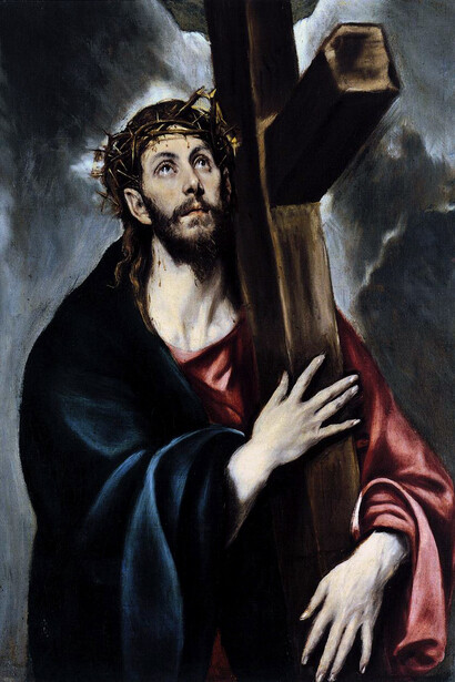 El Greco; Cristo abrazado a la cruz, c. 1587, Museo Metropolitano de Arte, Nueva York (detalle)