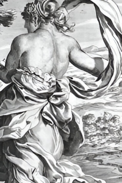 "Hércules en una encrucijada entre el vicio y la virtud", ilustración, Giacomo Frey, siglo XVIII