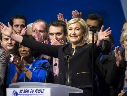 La campagna elettorale di Marine Le Pen in Francia