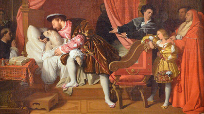 The Death of Leonardo da Vinci, by Ingres, 1818