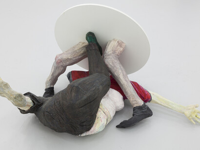 Stuart Middleton, Sad Sketches 2, 2014, Paper mâché, cardboard, watercolour, coloured pencil, polymer clay, aluminium foil and laminated chipboard, 70 x 125 x 195 cm © Stuart Middleton, 2014. Image courtesy of the Saatchi Gallery, London