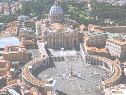 Piazza San Pietro, Città del Vaticano. Veduta aerea