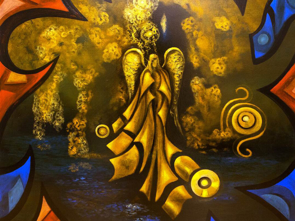 Massimo Nalin, Blissfully (detail), Acrylic on Canvas, 39.5" x 39.5"