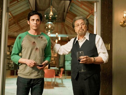 Al Pacino with Logan Lerman in the streaming series Hunters