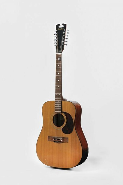 David Bowie, Acoustic guitar from the Space Oddity era, 1969. Courtesy of The David Bowie Archive. Image © Victoria and Albert Museum.