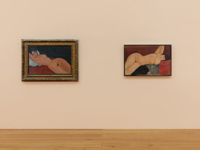 Amedeo Modigliani, Modigliani sottopelle. Four masterpieces, exhibition view. Courtesy of Pinacoteca Agnelli