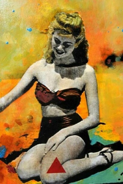 Ayline Olumman. Pin Up #1, 2013, Mixed Media, 14" x 11"