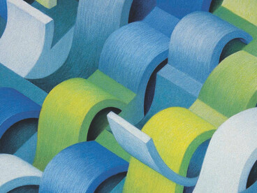 Tsunami #4, chalk on paper, 75 × 60 centimetres, Mark Weighton, 1998
