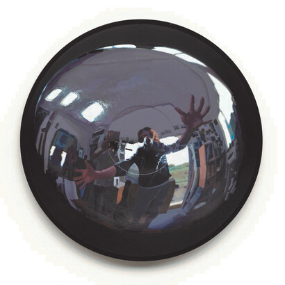 Catherine Barron, Fall, acrylic ink on 12-inch bakelite record