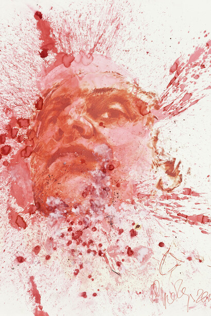 Philippe Pasqua, Self Portrait, mixed media, 83 x 63.5 in, 2011