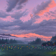 Adrian Cox, A path between heaven and Earth IV (detail). Courtesy of Corey Helford Gallery