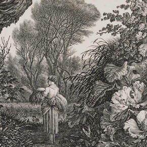 Carl Wilhelm Kolbe, Kräuterblatt mit Schnitterin (detail), 1815/24. Courtesy of Gemäldegalerie
