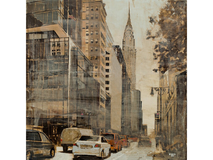 Patrick Pietropoli, 42nd St West, 2014, Oil on Linen, 20" x 20"