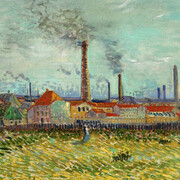 Vincent van Gogh. Factories at Clichy, 1887. Oil on canvas, Overall: 53.7 × 72.7 cm; Framed: 81.3 × 101.3 cm. St. Louis Art Museum, Funds given by Mrs. Mark C. Steinberg by exchange value. Image courtesy Saint Louis Art Museum.