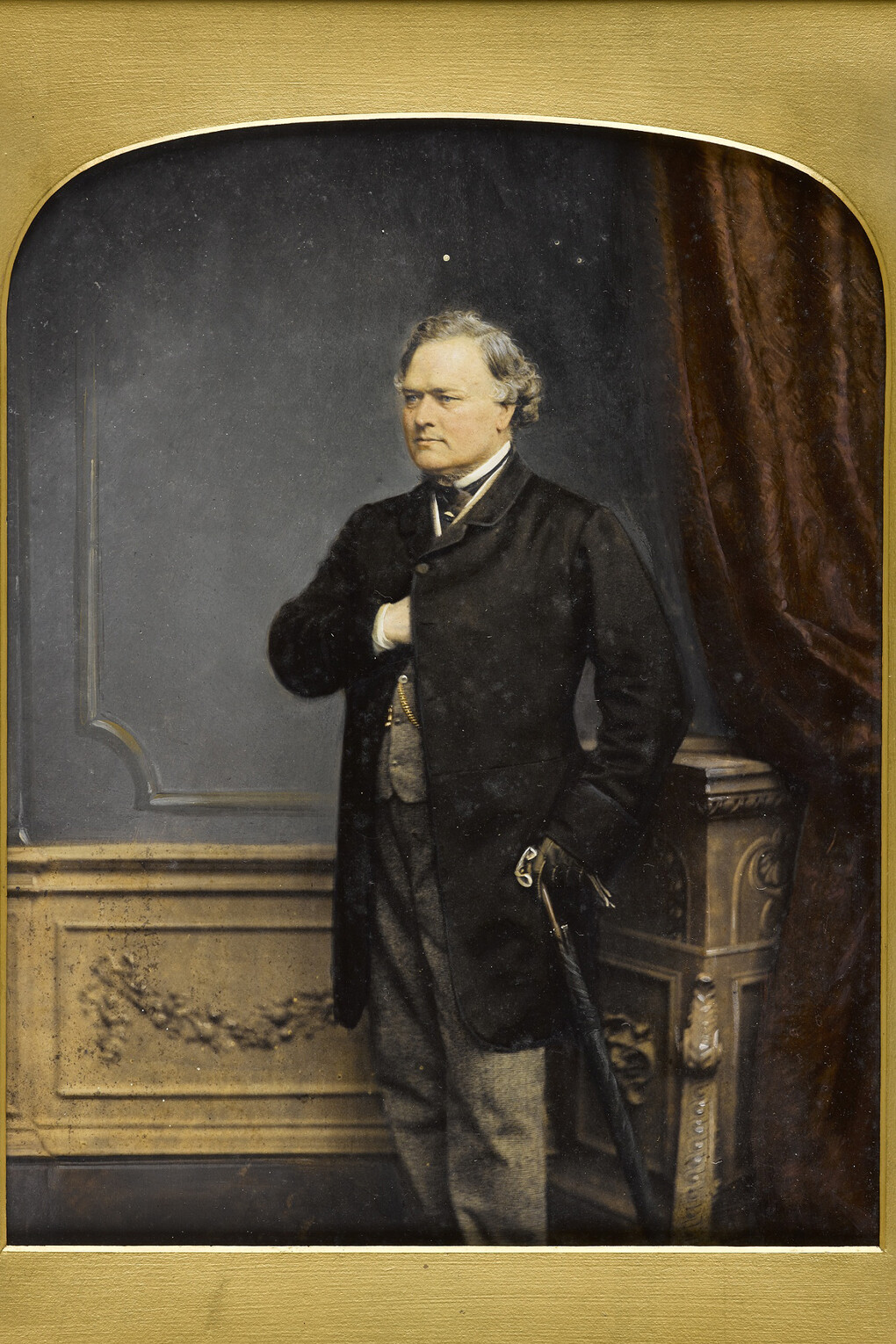 Painted photograph of Sir John Login, by John Jabez Edwin Mayall, London, 1862