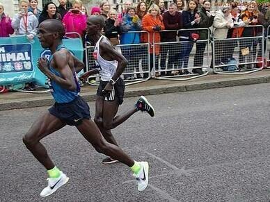 Eliud Kipchoge in the London Marathon, 2015