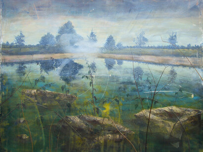 FORBICI JERNEJ, Sleep in the Fire, 2015, Acrilico e olio su tela, 210x260 cm