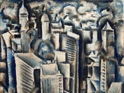 Max Weber, New York (detail), 1912, chalk, watercolour and gouache, University of Reading
