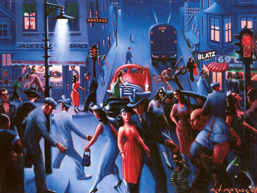 Archibald Motley, Bronzeville by Night (1949)