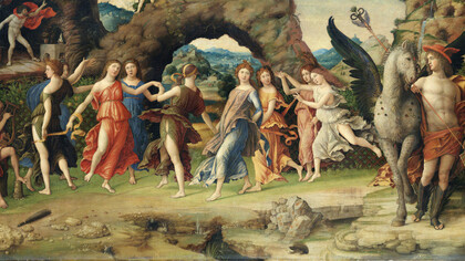 Andrea Mantegna, Parnaso, particolare