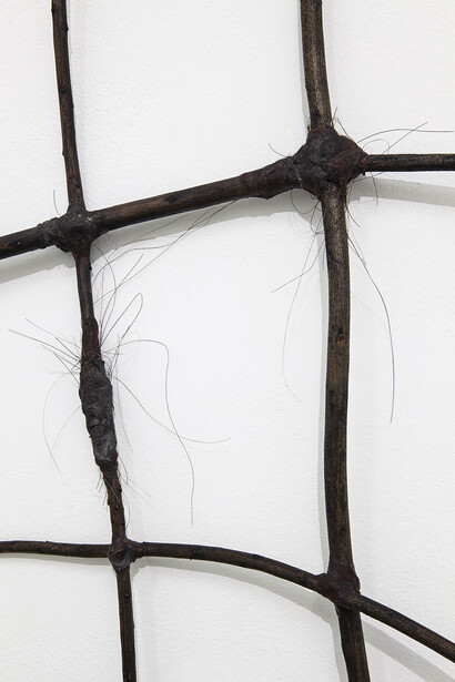 Jay Heikes, Fragment Of The Theory Of Everything (detail), 2014, wax, wood, horse hair, ink, mixed media, approx180x170x15cm, photo by Andrea Rossetti, courtesy Federica Schiavo Gallery, Roma