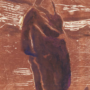 Edvard Munch, The Kiss in the Field, 1943, color woodcut touched with oil paint, National Gallery of Art, Washington, Gift of Ruth Cole Kainen, 2007.75.1