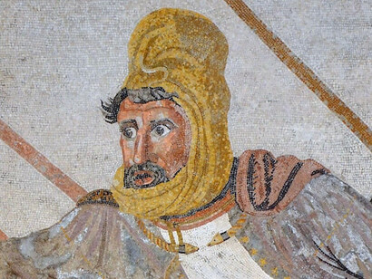 Mosaico della Battaglia di Alessandro, particolare di Dario III