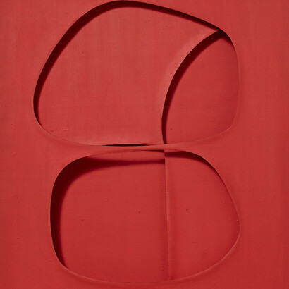 Paolo Scheggi, Per una situazione, 1962, acrilico su tele forate sovrapposte, 60 x 50 cm, Collezione Intesa Sanpaolo © PAOLO SCHEGGI MERLINI, by SIAE 2019 
