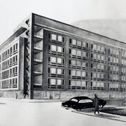 Armando Ronca, Edificio residenziale multipiano con albergo e negozi, Bolzano, 1952-1954. Foto Werner Feiersinger