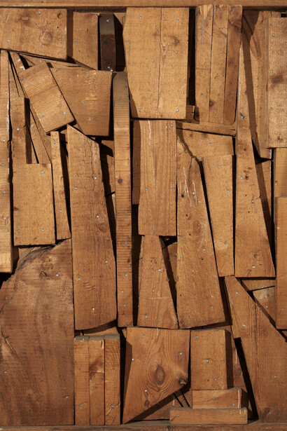 Mario Ceroli, Untitled, 1971, assembled wood, 145 x 105 x 21 cm / 57.1 x 41.3 x 8.3 in, Courtesy Tornabuoni Art