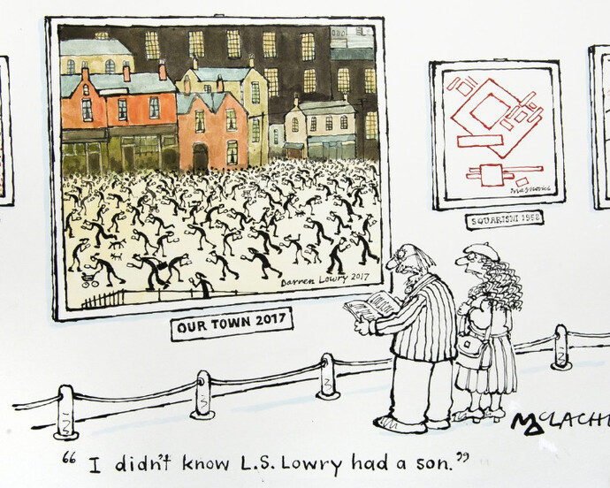 On The Edge: The Cartoon World of Ed Mclachlan. Courtesy of Chris Beetles Gallery 