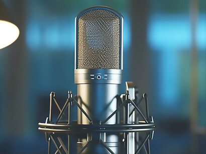 A home studio's centerpiece the podcast microphone