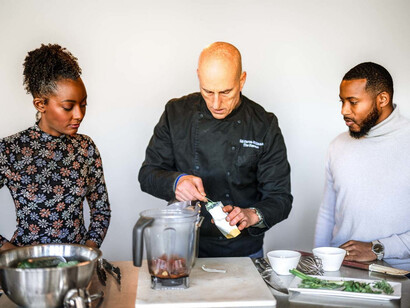 The chef preparing a healthy lunch