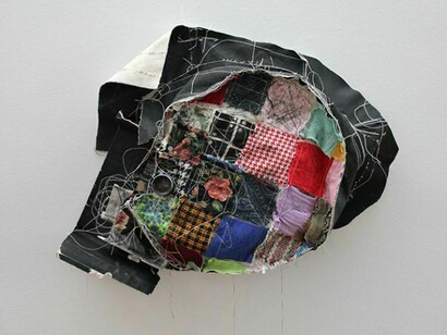 Greg Smith, Kodak Canvas Camera, 2013, Canvas, gesso, fabric, thread, wood, graphite, hardware, 8 mm film camera lens, Kodak digital camera parts. Courtesy: Susan Inglett Gallery, NYC.