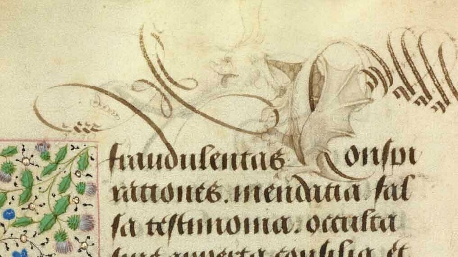 Decorated text page (detail) from Prayer book of Charles the Bold, 1469. Courtesy of J. Paul Getty Museum