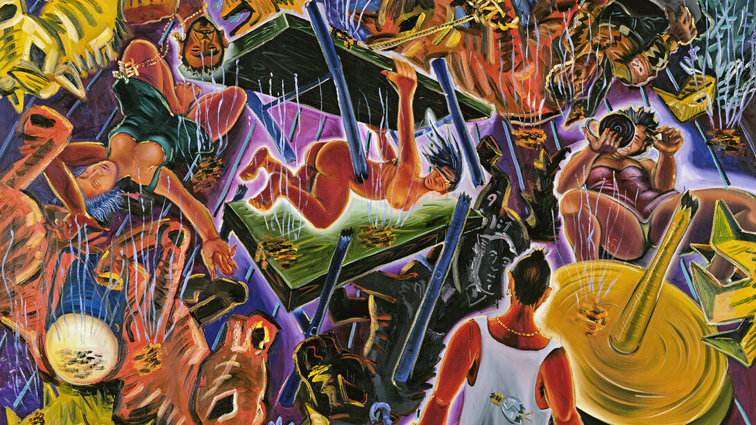 Jörg Immendorff, beben/heben, 1983, Huile sur toile, 285 x 330 cm, Photo: Friedrich Rosenstiel, Cologne
© Courtesy of Galerie Michael Werner Märkisch Wilmersdorf, Cologne & New York