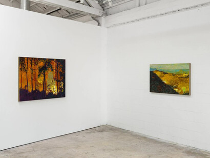 Michael Handley and Greg Lindquist, Fire, exhibition view. Courtesy of The Landing Gallery