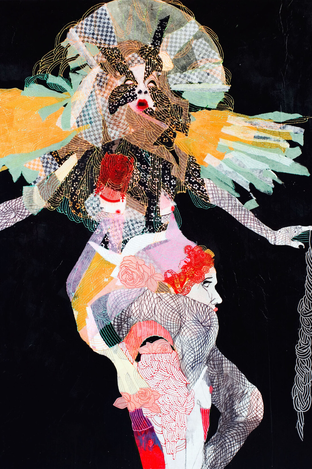 Elena Monzo, Exotic Baroque, 2015. Tecnica mista su tela, 150 x 100 cm. Courtesy Swatch Art Peace Hotel, Shangai. Courtesy of Gilda Contemporary Art