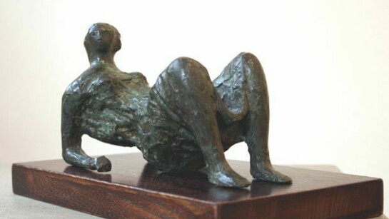 Henry Moore 1898-1986, Maquette for Draped Reclining Figure, 1952, Conceived in 1952 and cast in an edition of 10 before 1961 by Fiorini, Bronze, 6 3/4 x 4 1/4 in, 17 x 10.8 cm
