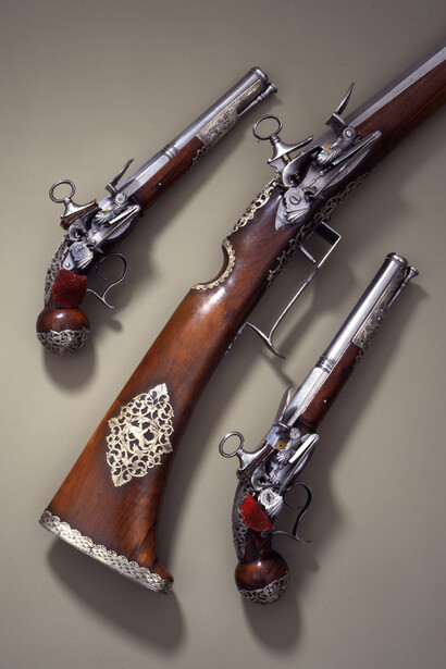 Garnitur Schnappschlossfeuerwaffen. Mit freundlicher Genehmigung des Albertinum Museums
