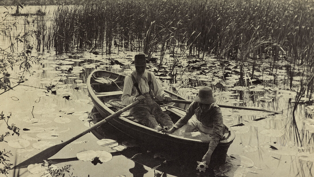 Gathering Water Lilies by Peter Harry Emerson, 1886, platinum print © Howarth-Loomes Collection at National Museums Scotland