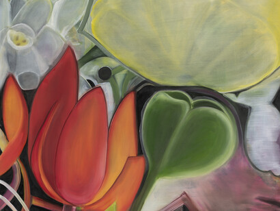 Ross Bleckner, Before time changes (dettaglio), 2023. Per gentile concessione di Galleria Mazzoli 