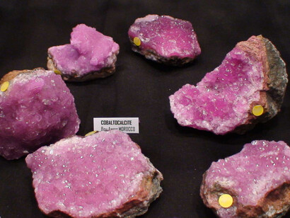 Piezas de cobaltocalcita expuesta en anteriores ediciones de Expominer